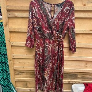 Mlle Gabrielle Red Paisley High Low Dress